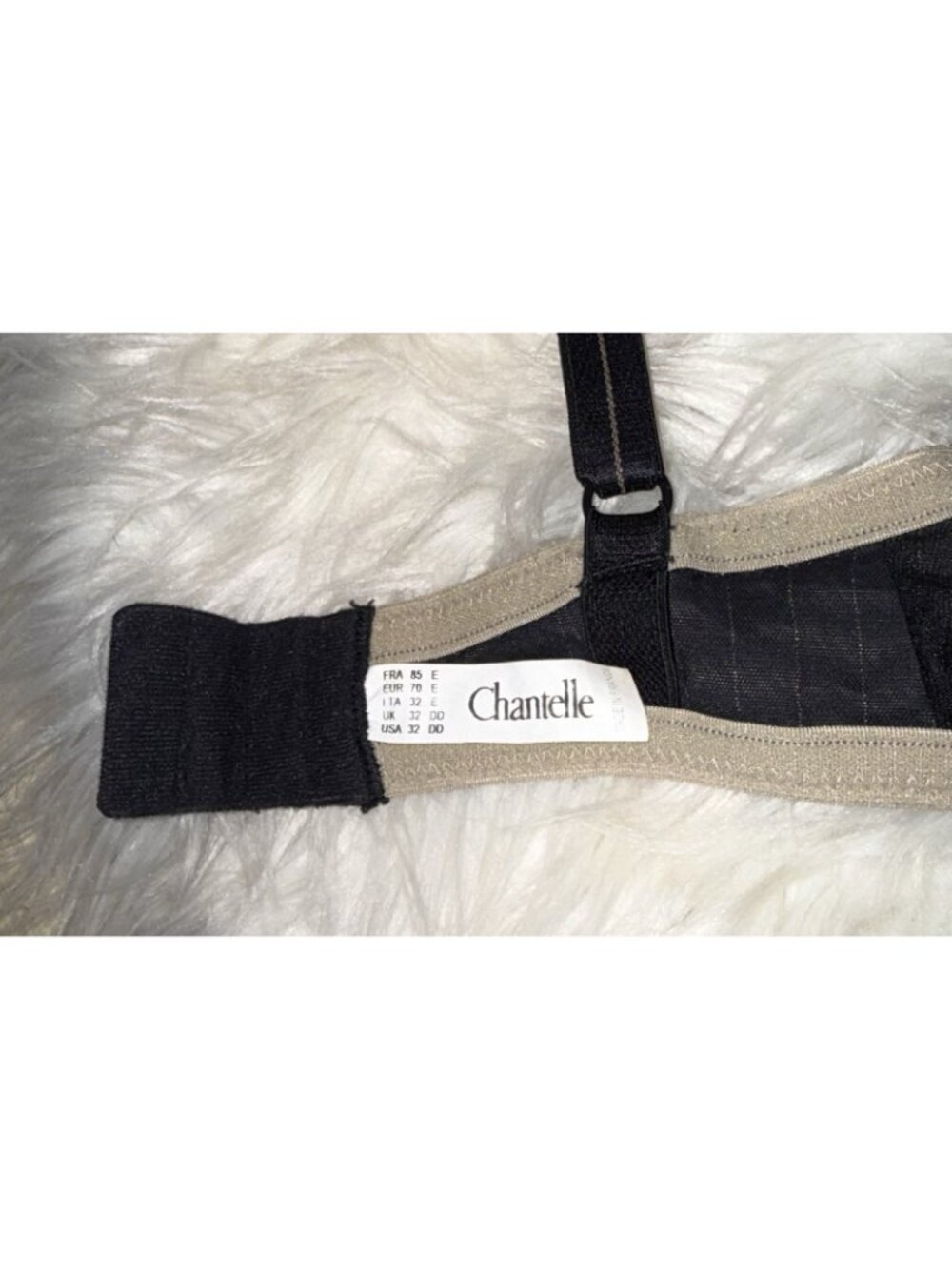 Chantelle 2995 Mesh Sheer Unlined Bra with Braid UW Striped Womens 32DD Black - Picture 6 of 6